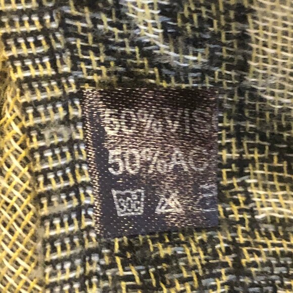 Vintage Pashmina-Style Jacquard Shawl – Olive & Black Reversible Wrap - Picture 13 of 15